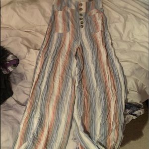 America Eagle Stripped Flowy Pants